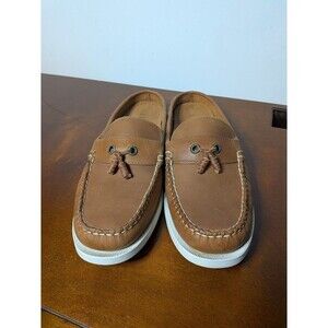 L.L. Bean Women's 9M Leather Tassel Loafer Mule Slides Brown Comfort Slip-On EUC